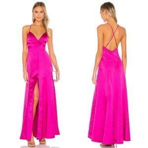 Lovers + Friends Women's Revolve Bermuda Magenta Maxi Gown Dress Size Small New